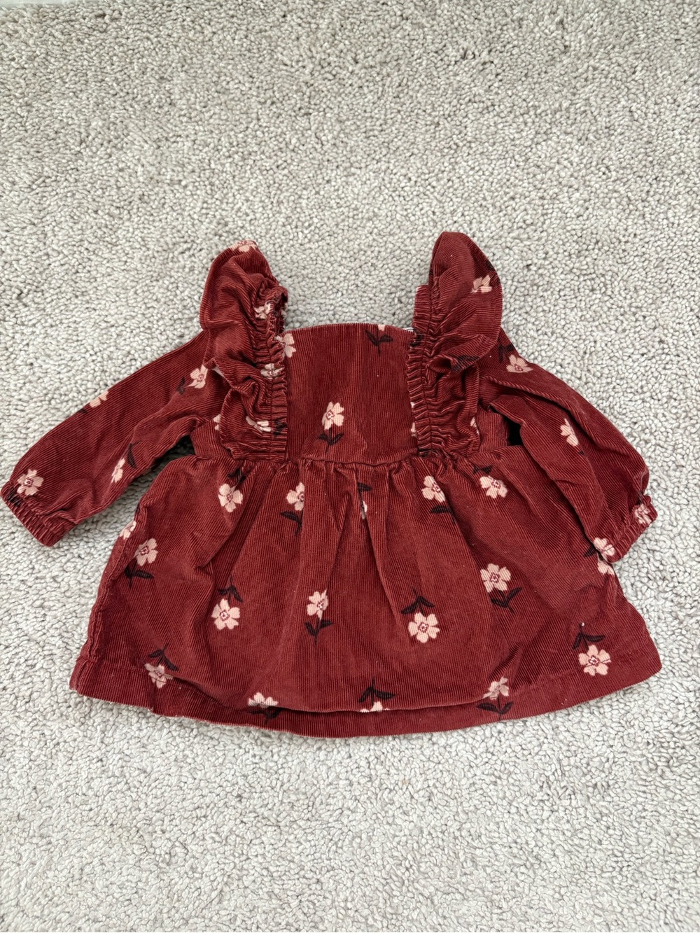 Carter's Baby Fall Floral Ruffle Corduroy Dress With Bloomers